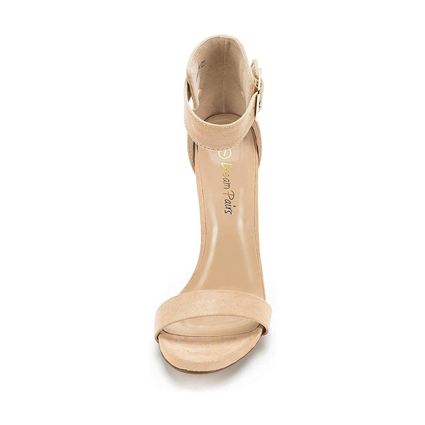 Fashion Pump Heel Sandals - NUDE SUEDE - 2
